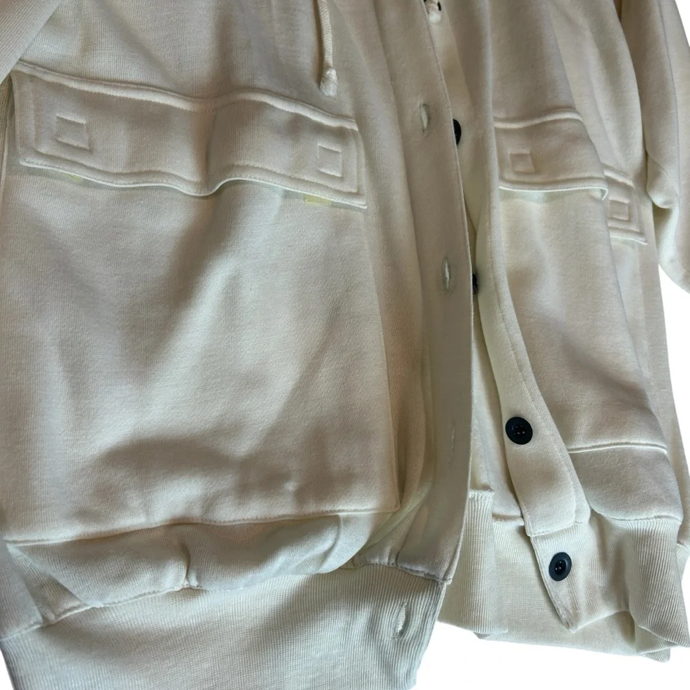 SOLD Special Events Vintage Brand and Style DIY Off White Cardigan Sweater L - Picture 8 of 15